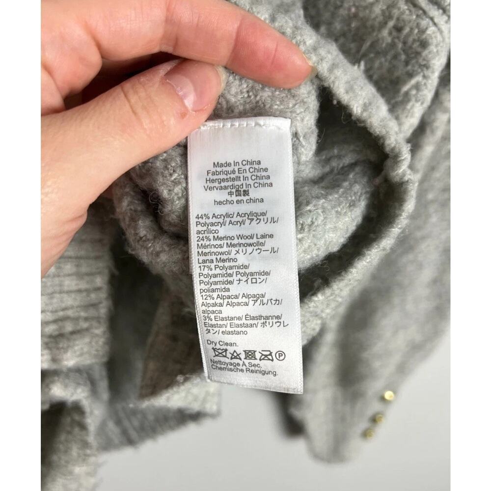 J Crew Odette Sweater Lady Jacket Gray Pocket Wool Blend Quiet Luxury Size XS Wm - Picture 4 of 7